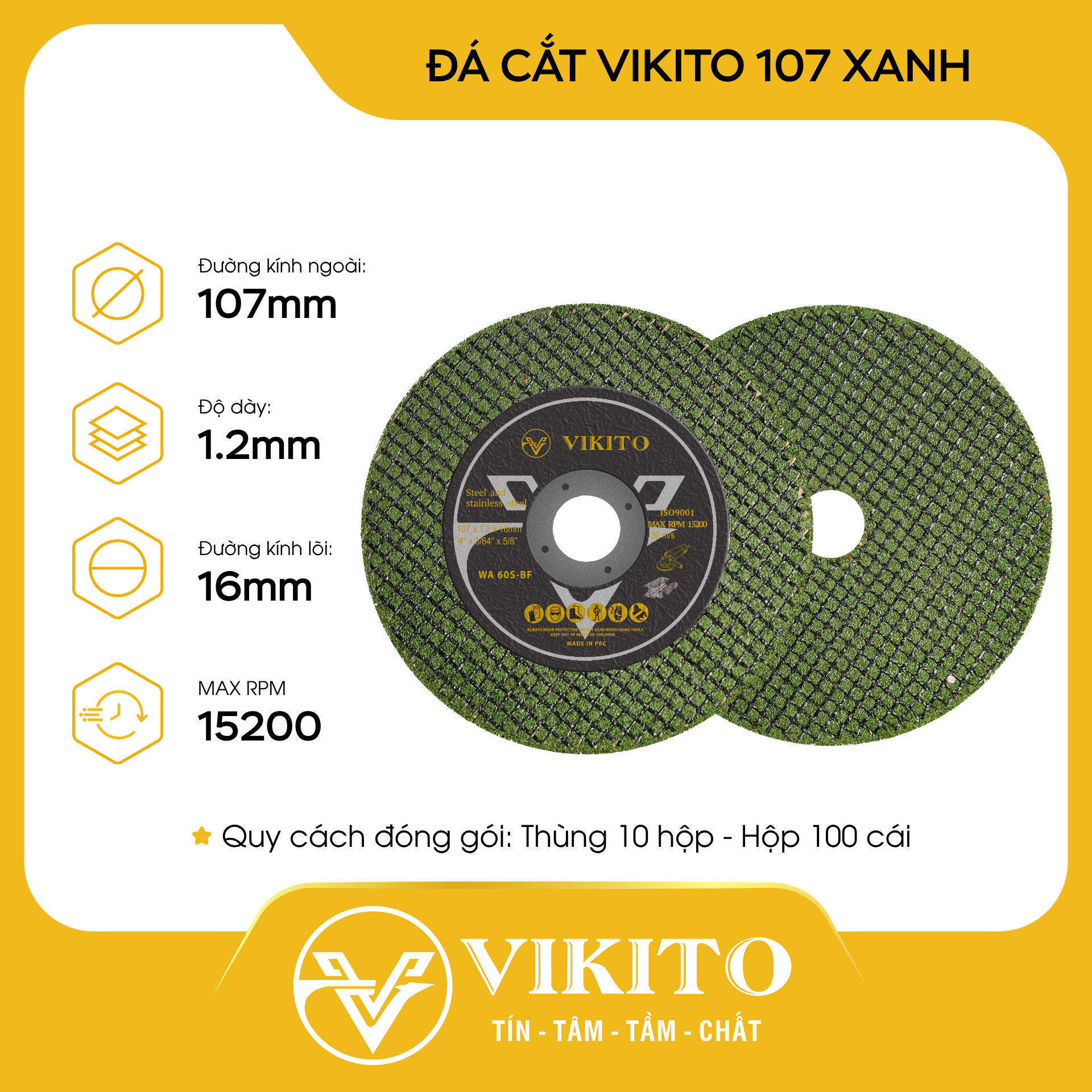 Đá cắt VIKITO 107 xanh